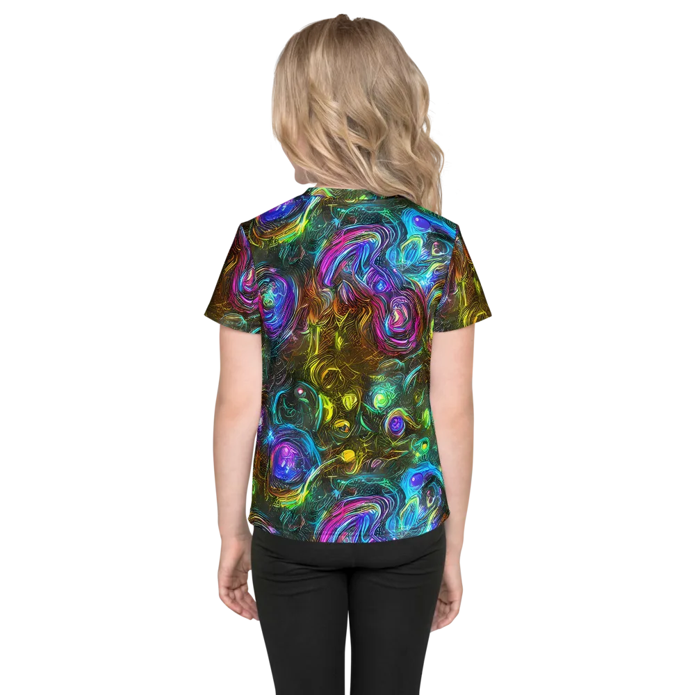 Chromatic Wildflower on Kids Crew Neck T-Shirt — Back