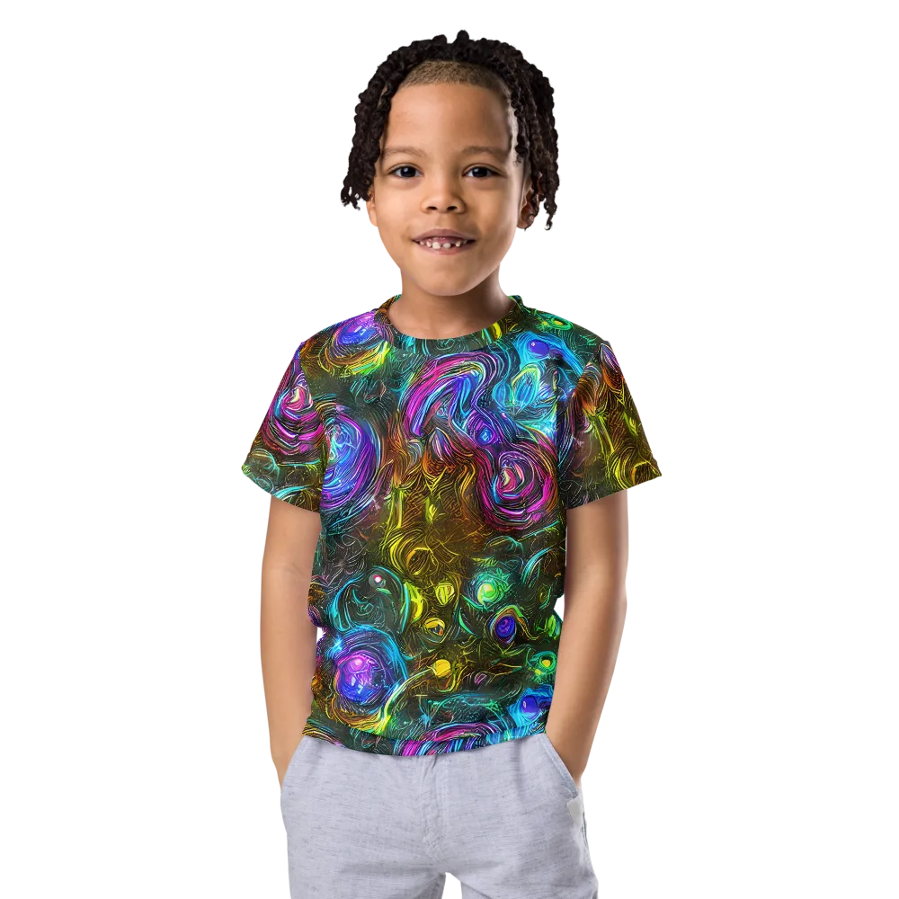 Chromatic Wildflower on Kids Crew Neck T-Shirt — Front