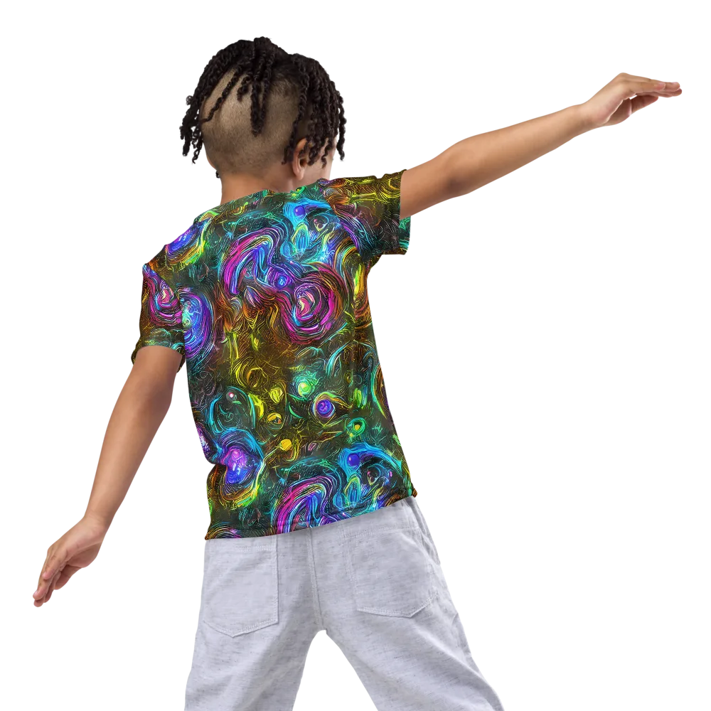Chromatic Wildflower on Kids Crew Neck T-Shirt — Back
