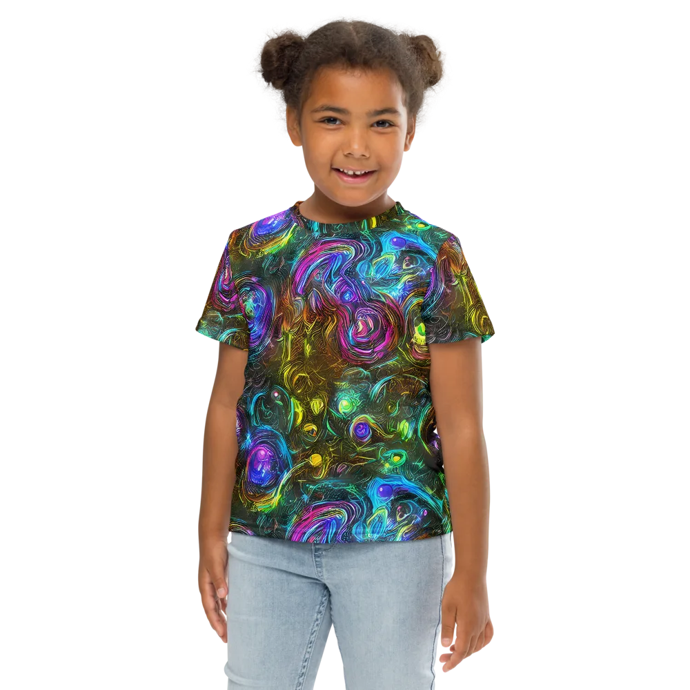 Chromatic Wildflower on Kids Crew Neck T-Shirt — Front