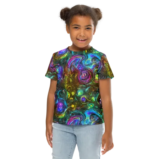 Chromatic Wildflower on a Kids Crew Neck T-Shirt