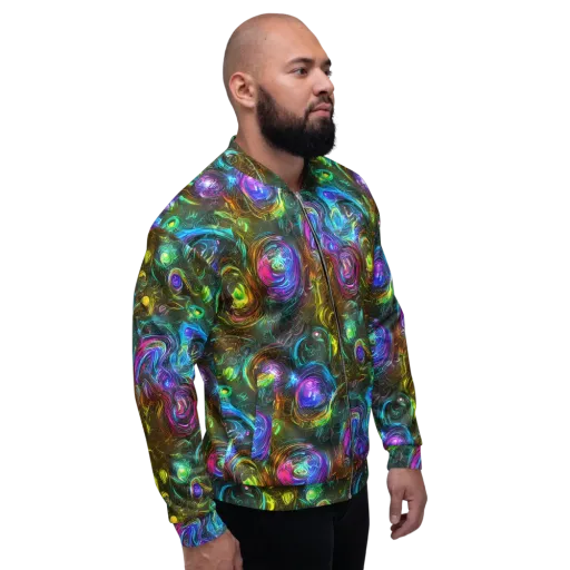 Chromatic Wildflower on a Bomber Jacket