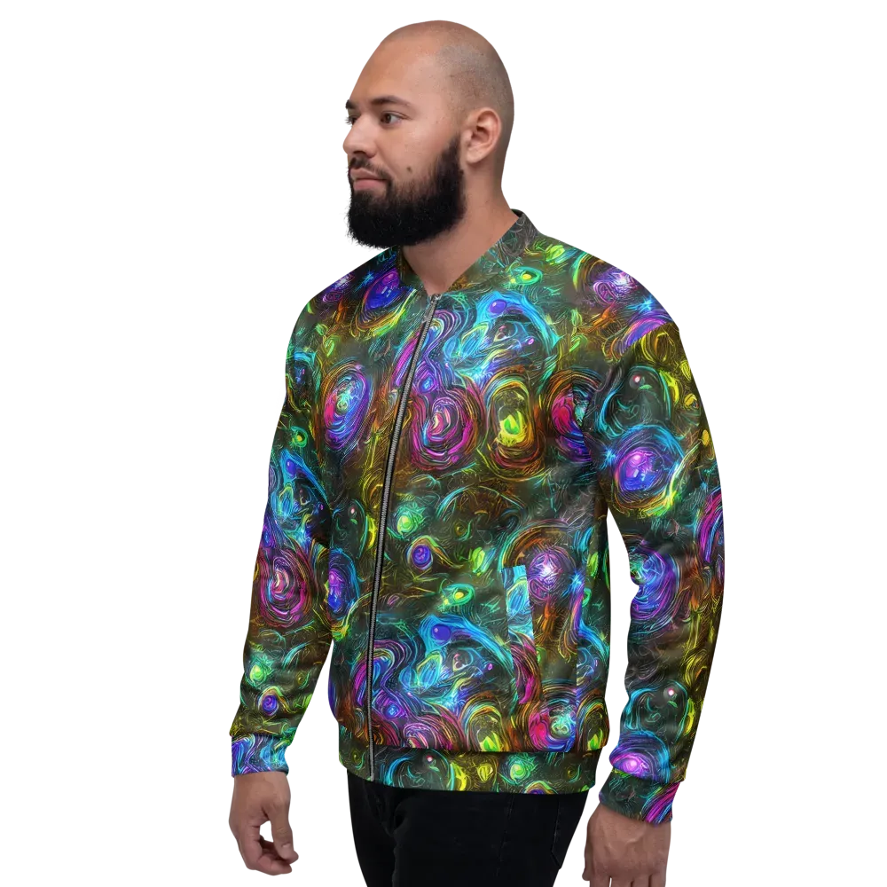 Chromatic Wildflower on Bomber Jacket — Left