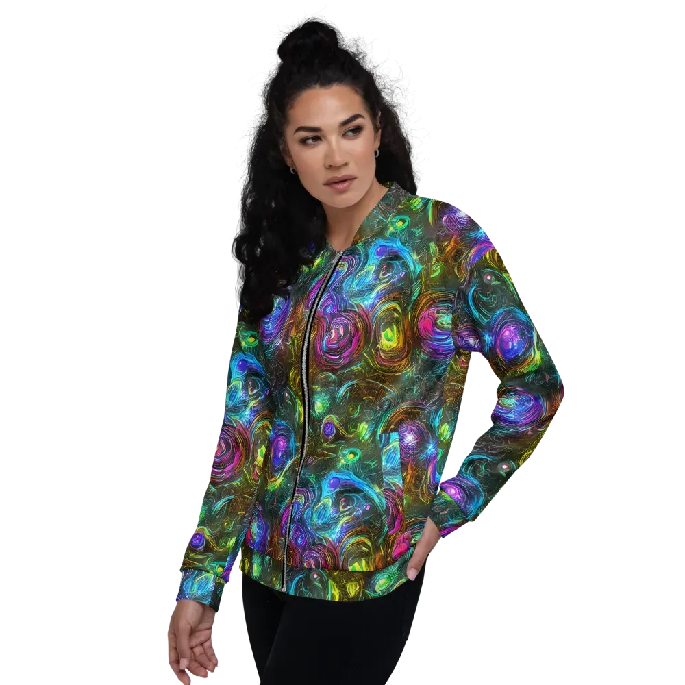 Chromatic Wildflower on Bomber Jacket — Left