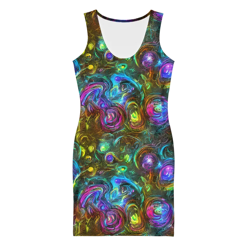 Chromatic Wildflower on Bodycon Dress — Front