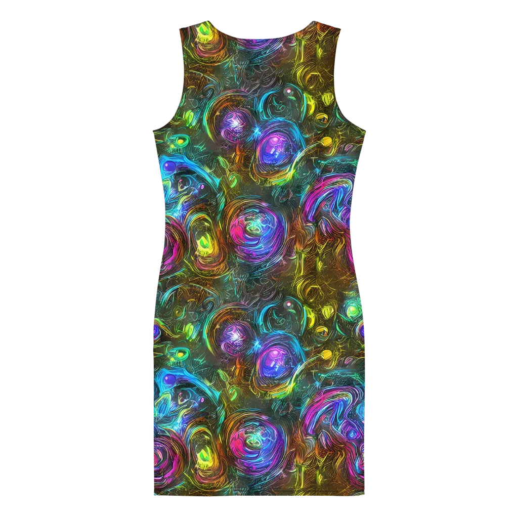 Chromatic Wildflower on Bodycon Dress — Back