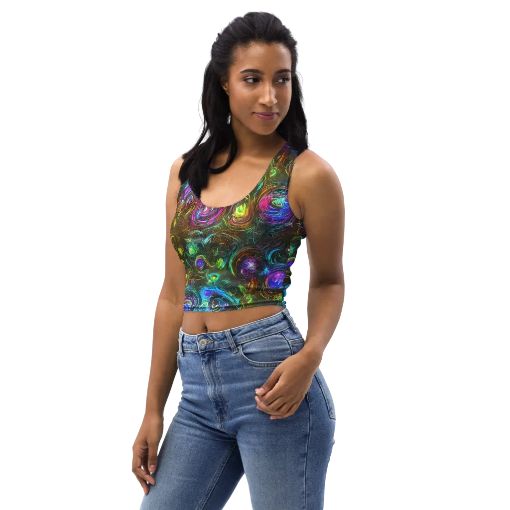 Chromatic Wildflower on Crop Top — Left Front