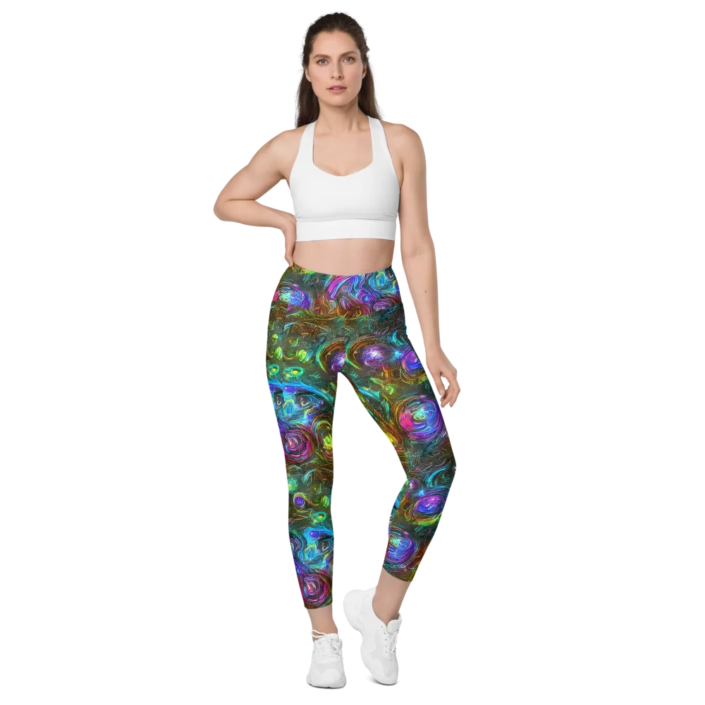 Chromatic Wildflower on Leggings with Pockets — Front