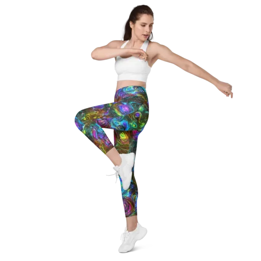 Chromatic Wildflower on a Leggings with Pockets