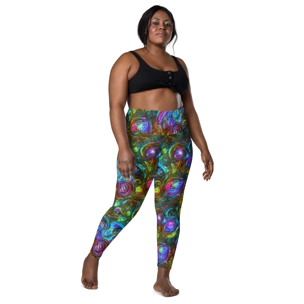 Chromatic Wildflower on Leggings with Pockets — Front