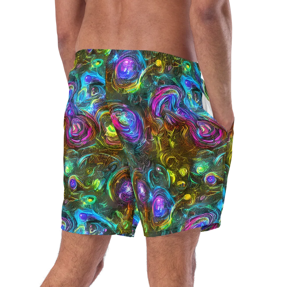 Chromatic Wildflower on Swim Trunks — Right Back
