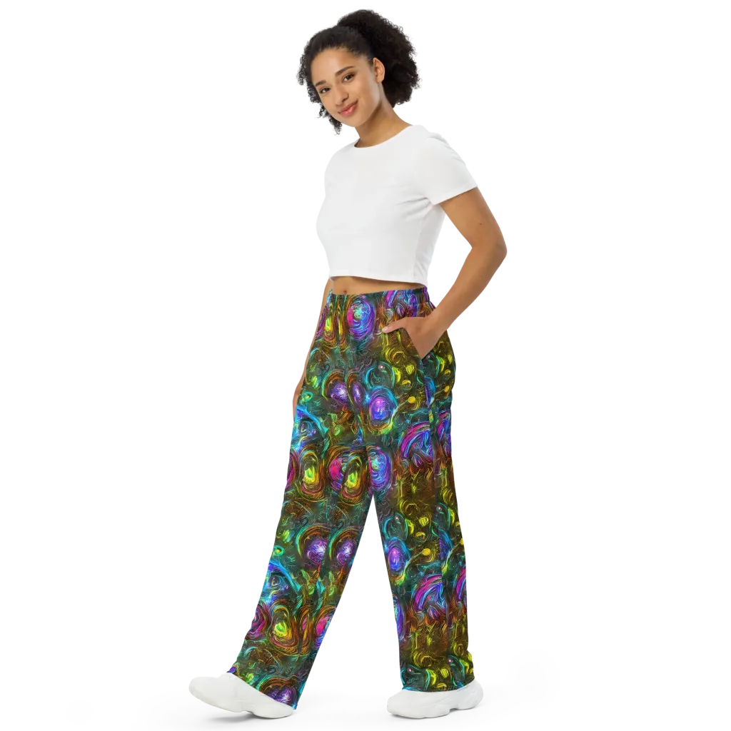 Chromatic Wildflower on Wide-Leg Pants — Left Front