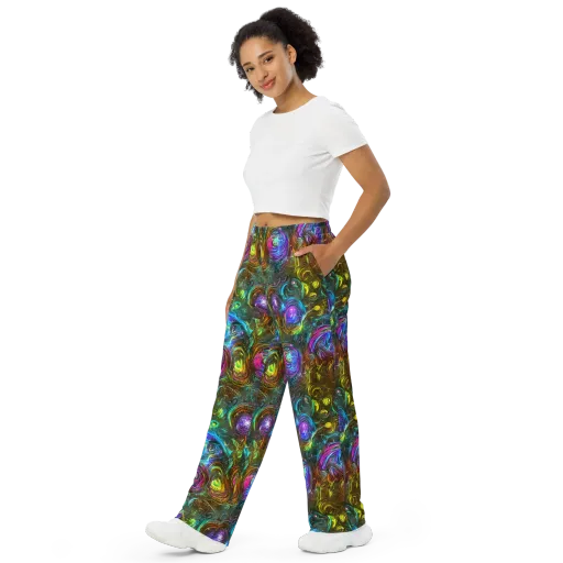 Chromatic Wildflower on a Wide-Leg Pants