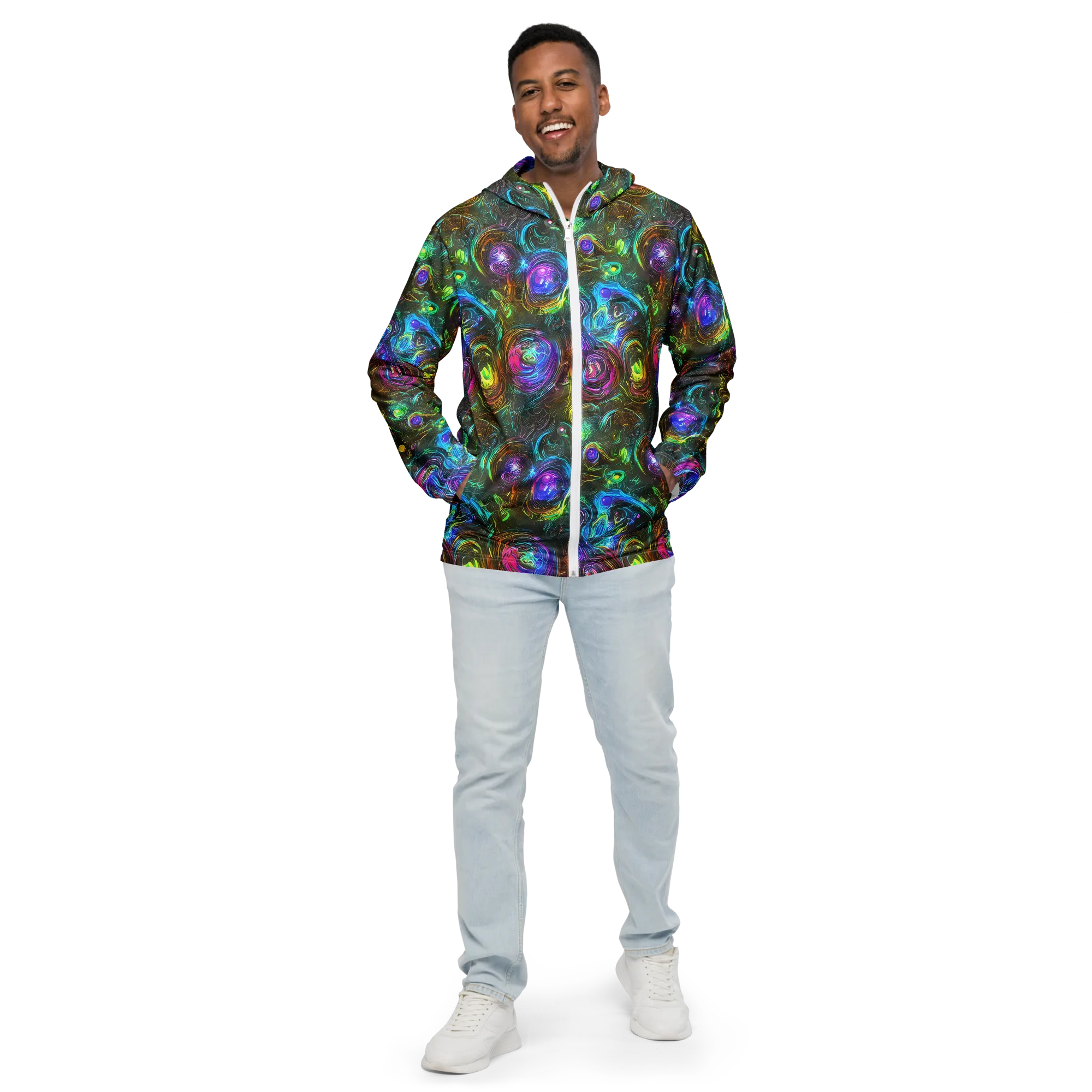 Chromatic Wildflower on Men's Windbreaker — Front
