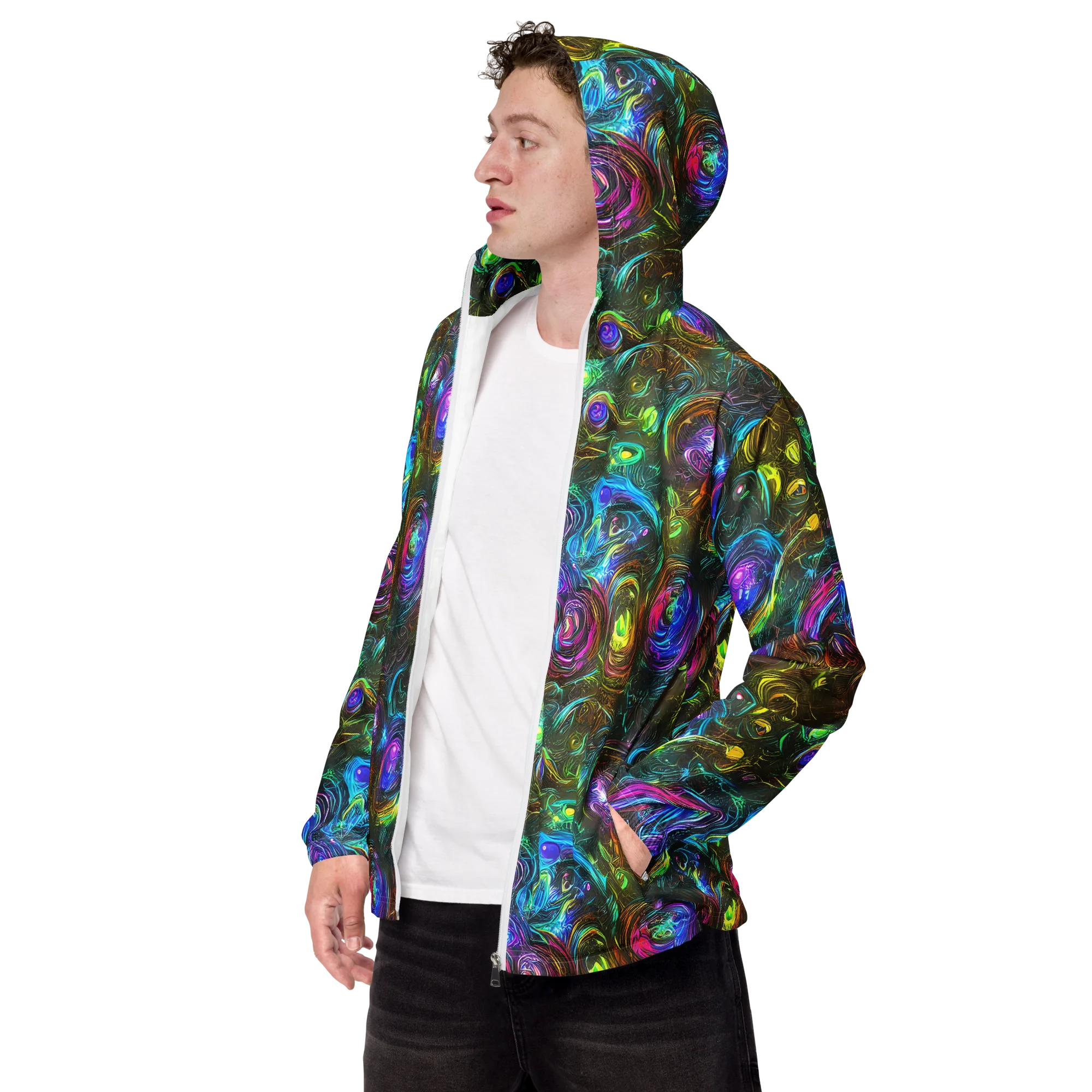 Chromatic Wildflower on Men's Windbreaker — Left Front