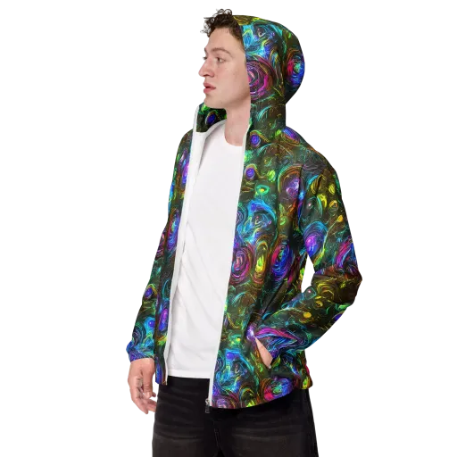 Chromatic Wildflower on a Men's Windbreaker