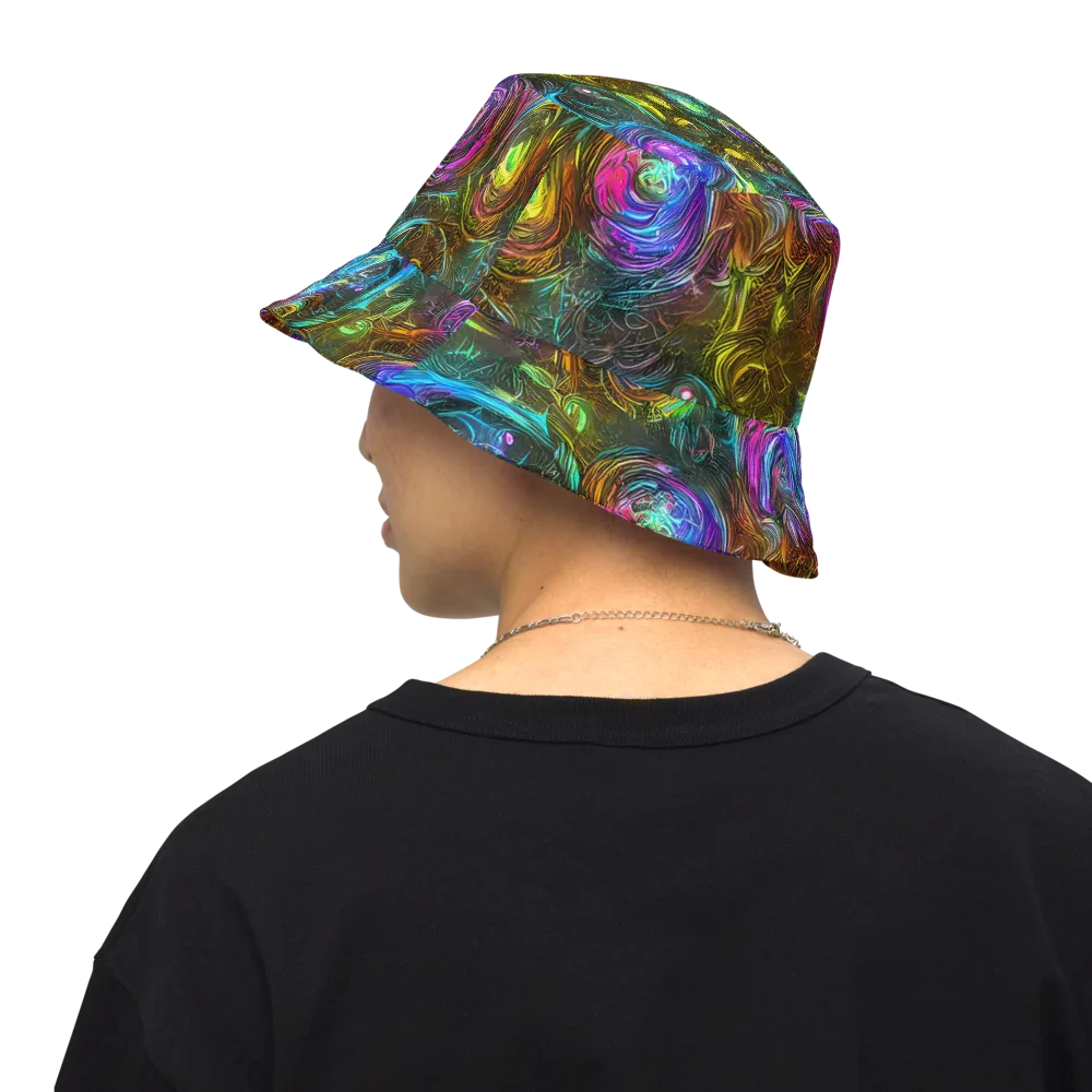 Chromatic Wildflower on Reversible Bucket Hat — Back Inside