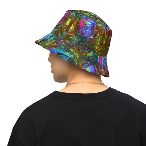 Chromatic Wildflower on a Reversible Bucket Hat