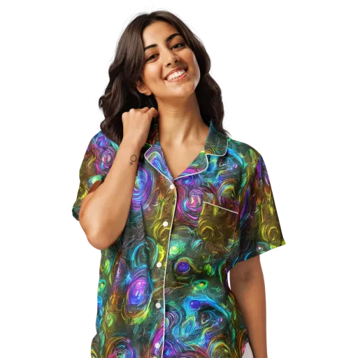 Chromatic Wildflower on a Women's Short Sleeve Pajama Top