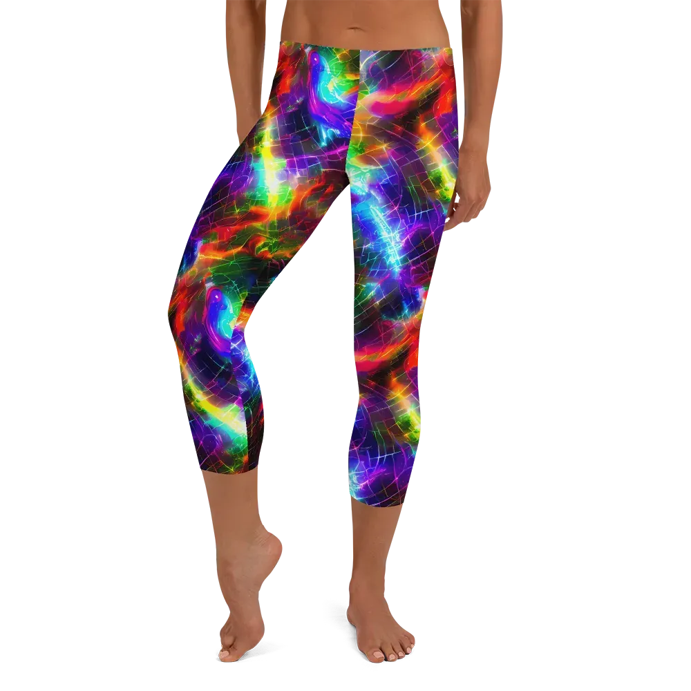 Shattered Spectrum on Capri Leggings — Front