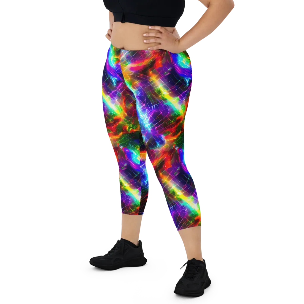 Shattered Spectrum on Capri Leggings — Front