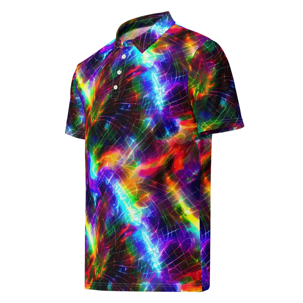 Shattered Spectrum on Men's Slim Fit Polo Shirt — Left Front