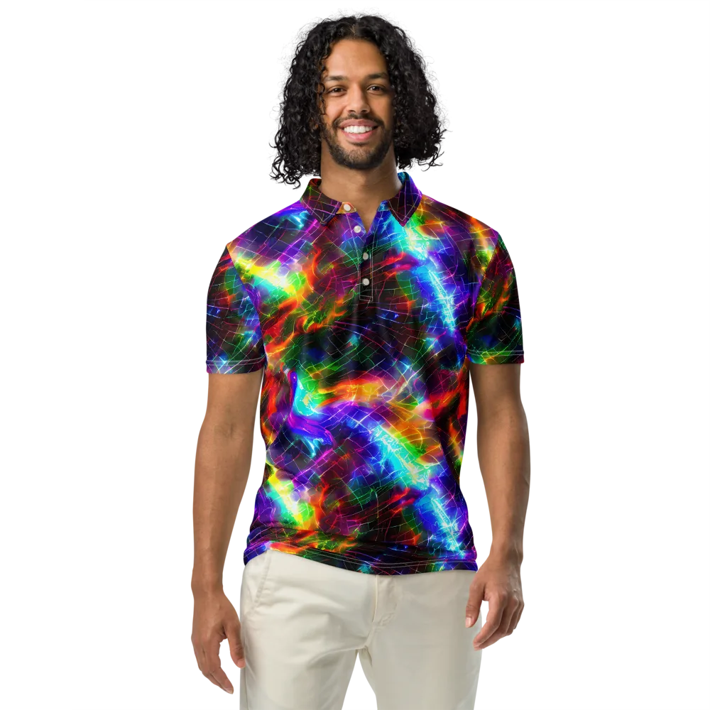 Shattered Spectrum on Men's Slim Fit Polo Shirt — Front