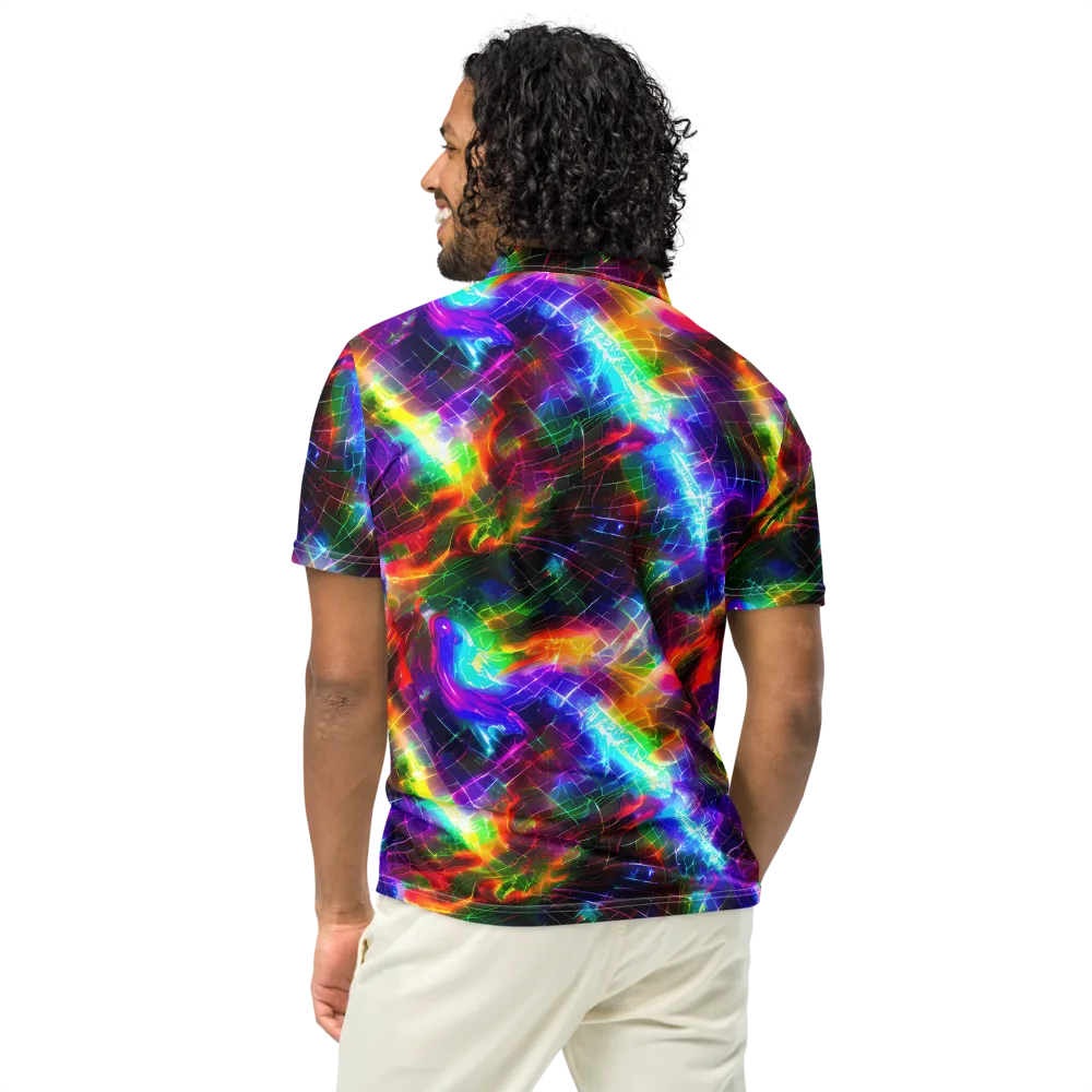 Shattered Spectrum on Men's Slim Fit Polo Shirt — Back