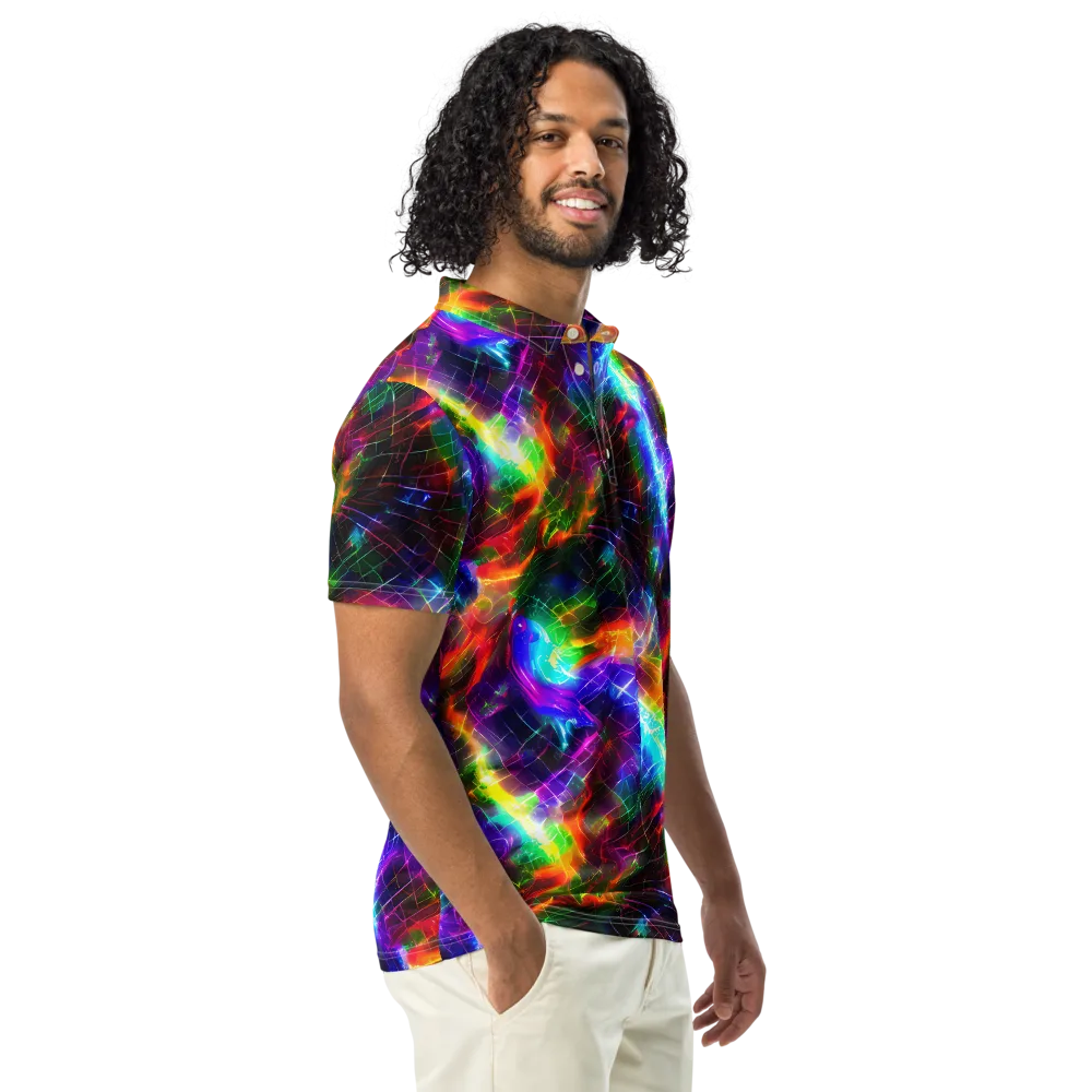 Shattered Spectrum on Men's Slim Fit Polo Shirt — Right Front