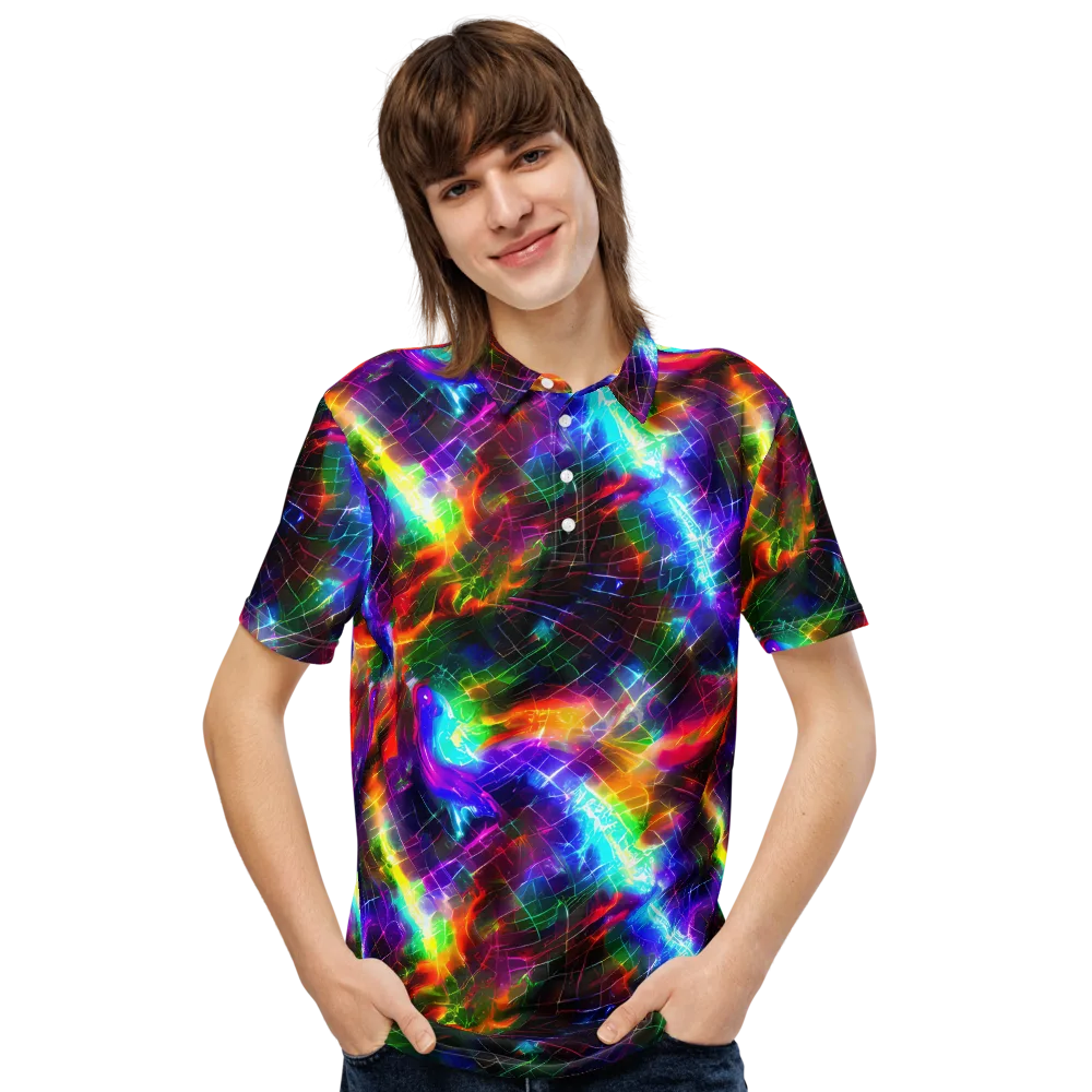 Shattered Spectrum on Men's Slim Fit Polo Shirt — Front