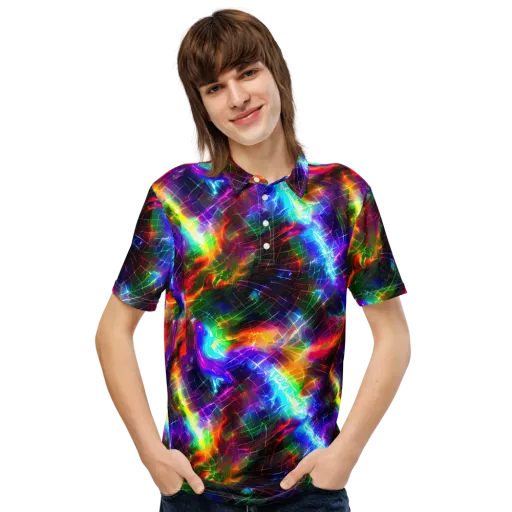Shattered Spectrum on a Men's Slim Fit Polo Shirt