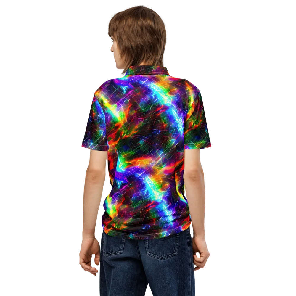 Shattered Spectrum on Men's Slim Fit Polo Shirt — Back