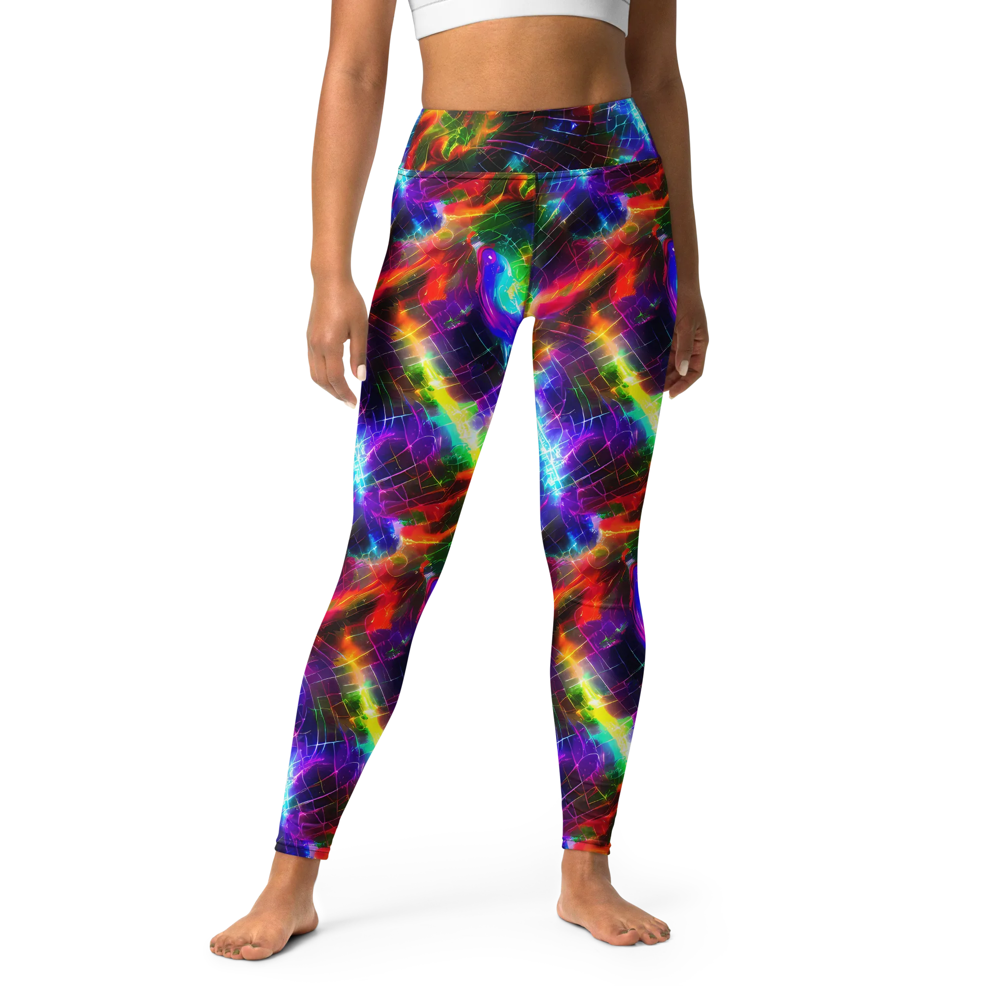 Shattered Spectrum on Yoga Leggings — Front