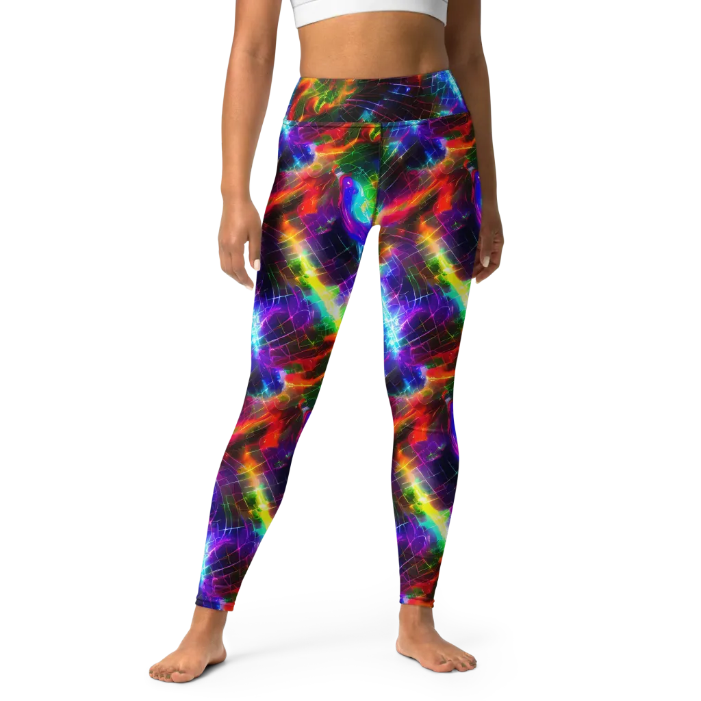 Shattered Spectrum on Yoga Leggings — Front