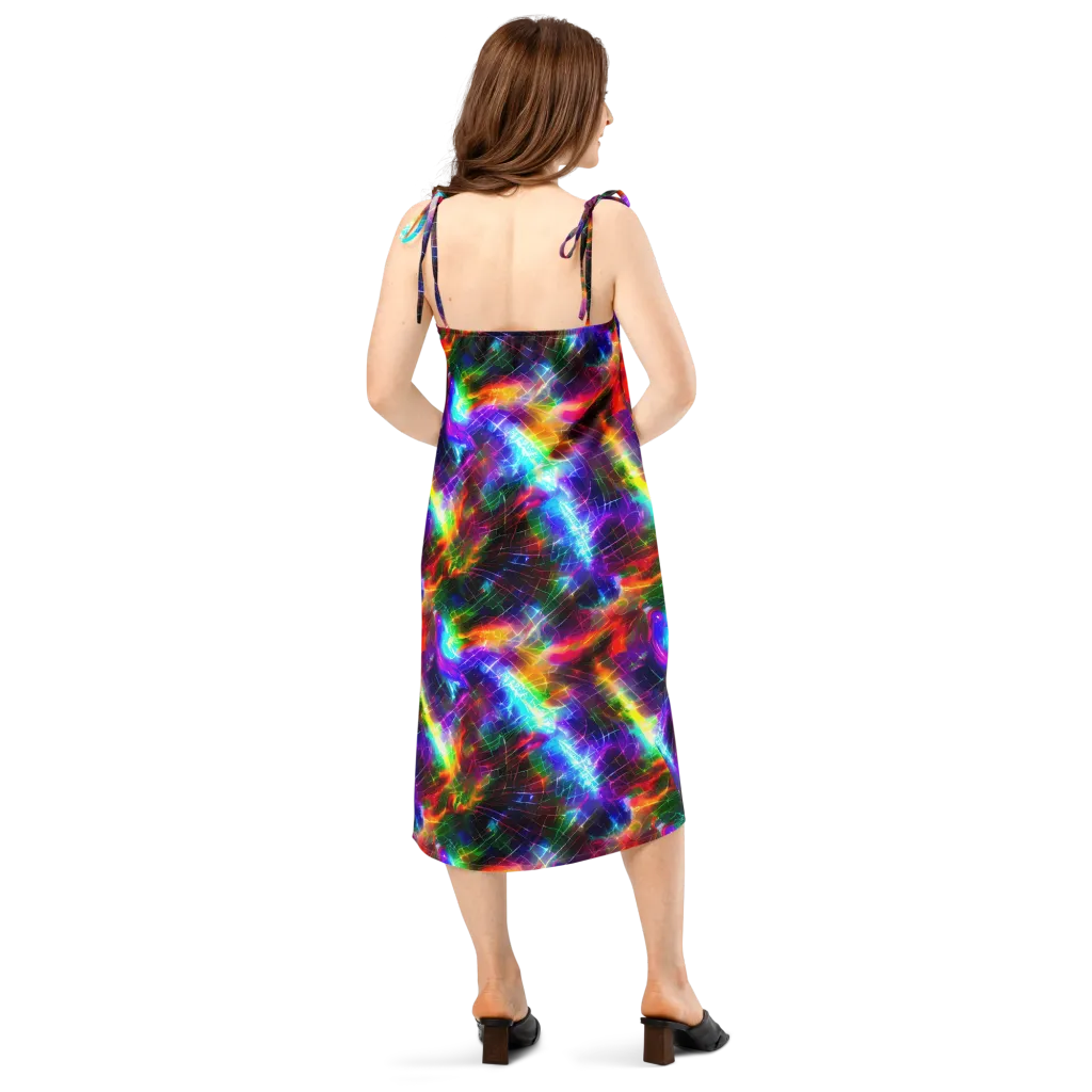 Shattered Spectrum on Slip Dress — Back
