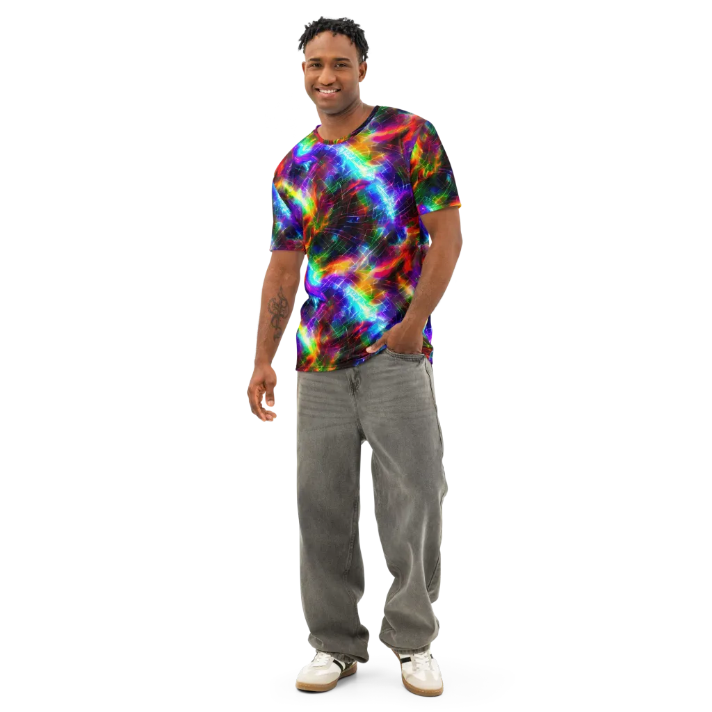 Shattered Spectrum on Men's Cotton Crew Neck T-Shirt — Front