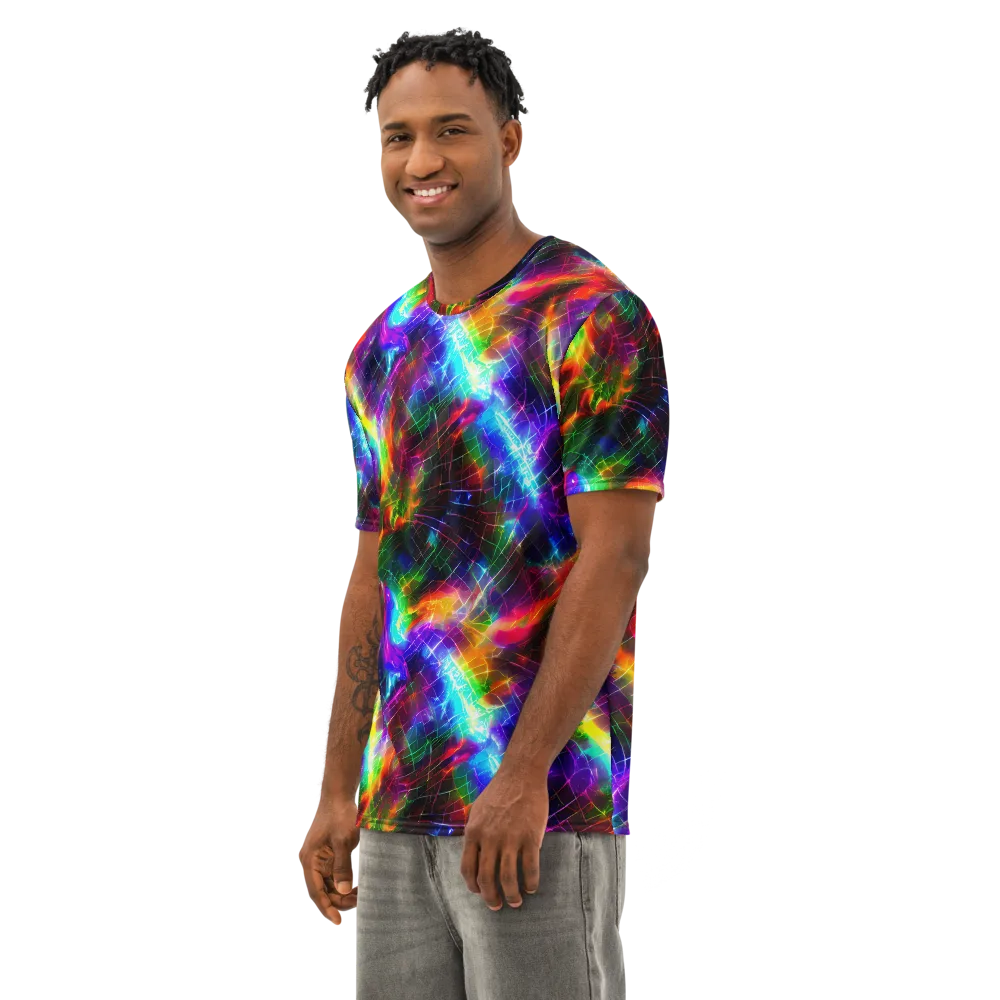 Shattered Spectrum on Men's Cotton Crew Neck T-Shirt — Left Front