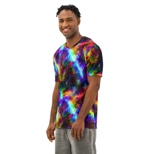 Shattered Spectrum on a Men's Cotton Crew Neck T-Shirt
