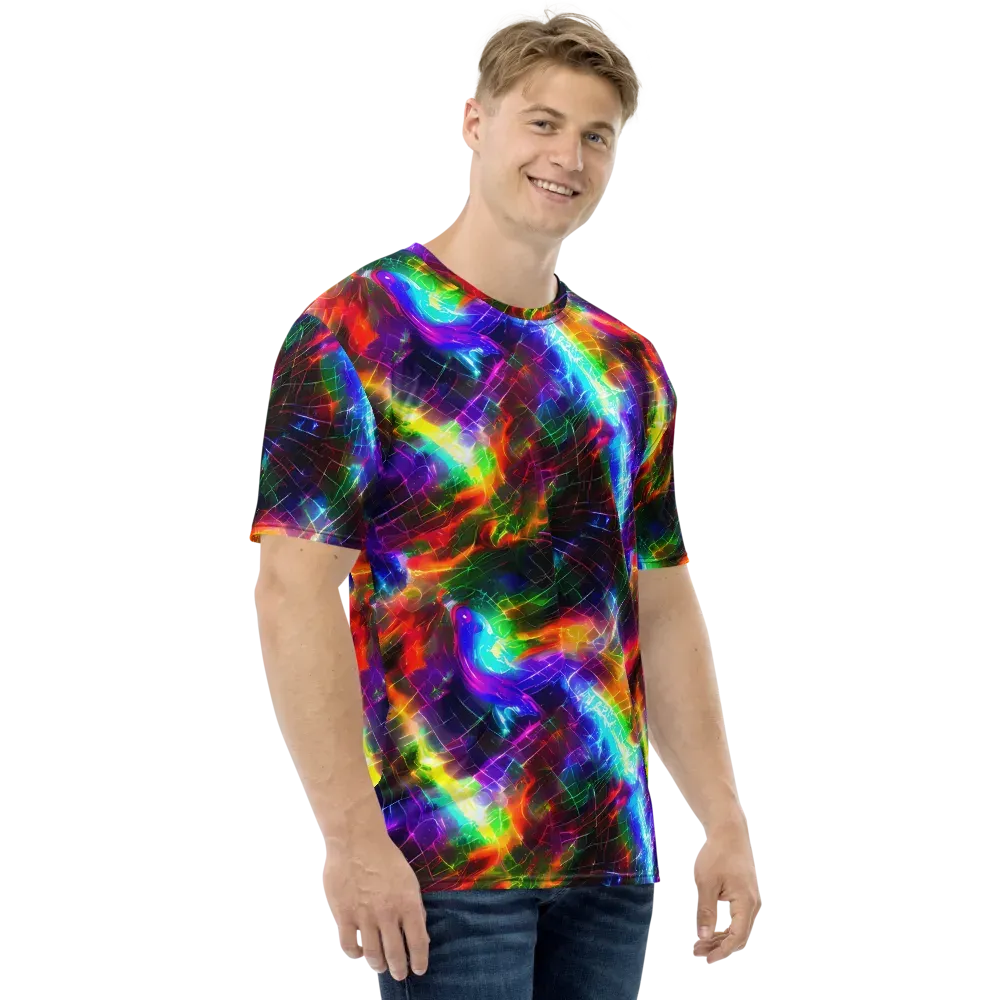 Shattered Spectrum on Men's Crew Neck T-Shirt — Right