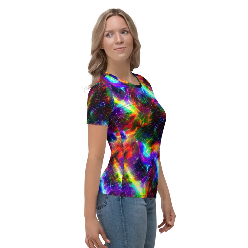 Shattered Spectrum on Women's Crew Neck T-Shirt — Right