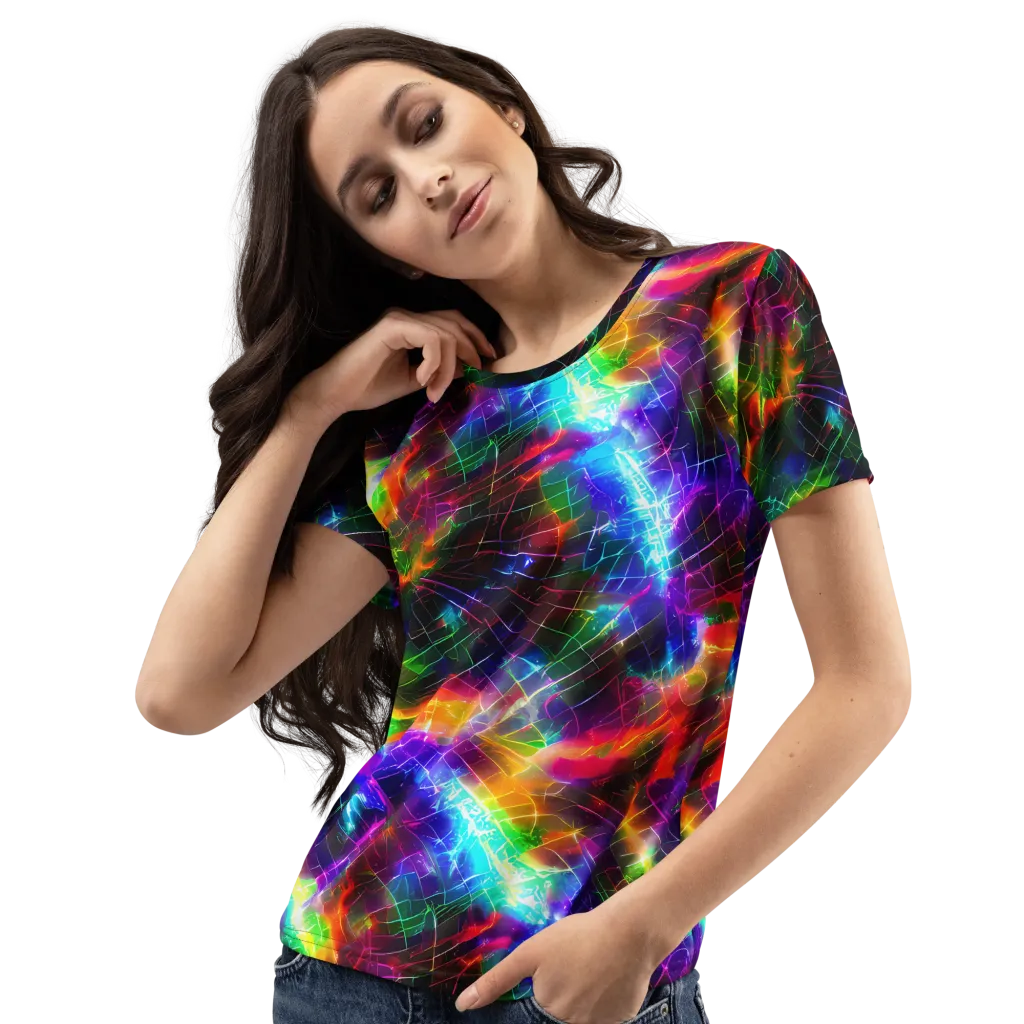 Shattered Spectrum on Women's Crew Neck T-Shirt — Left Front