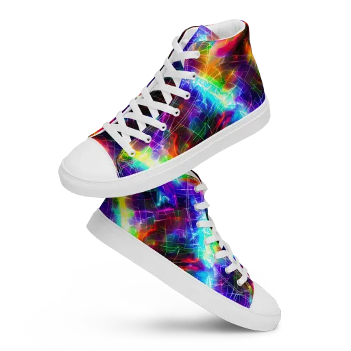 Shattered Spectrum on a Women's High Top Canvas Shoes