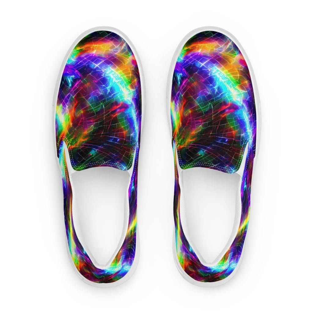 Shattered Spectrum on Men's Slip-On Canvas Shoes — Front