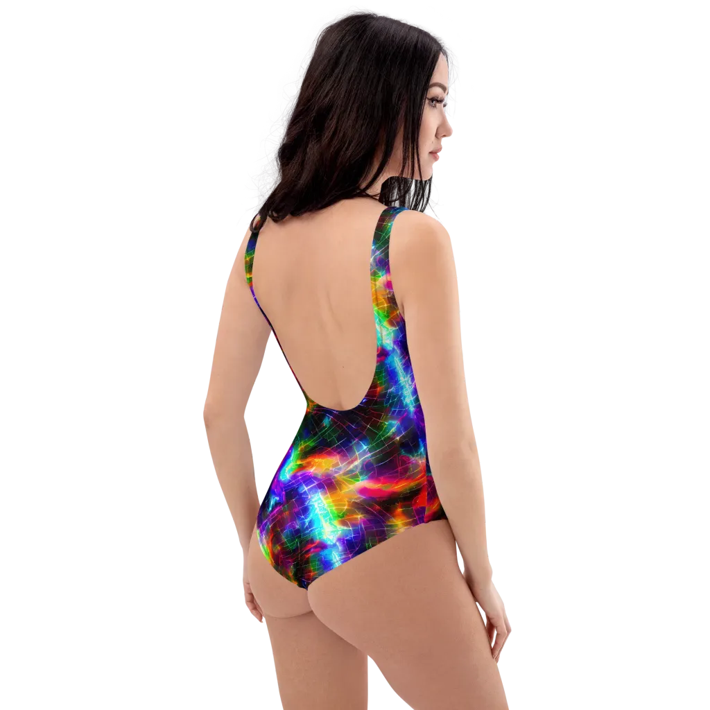 Shattered Spectrum on One-Piece Swimsuit — Right Back