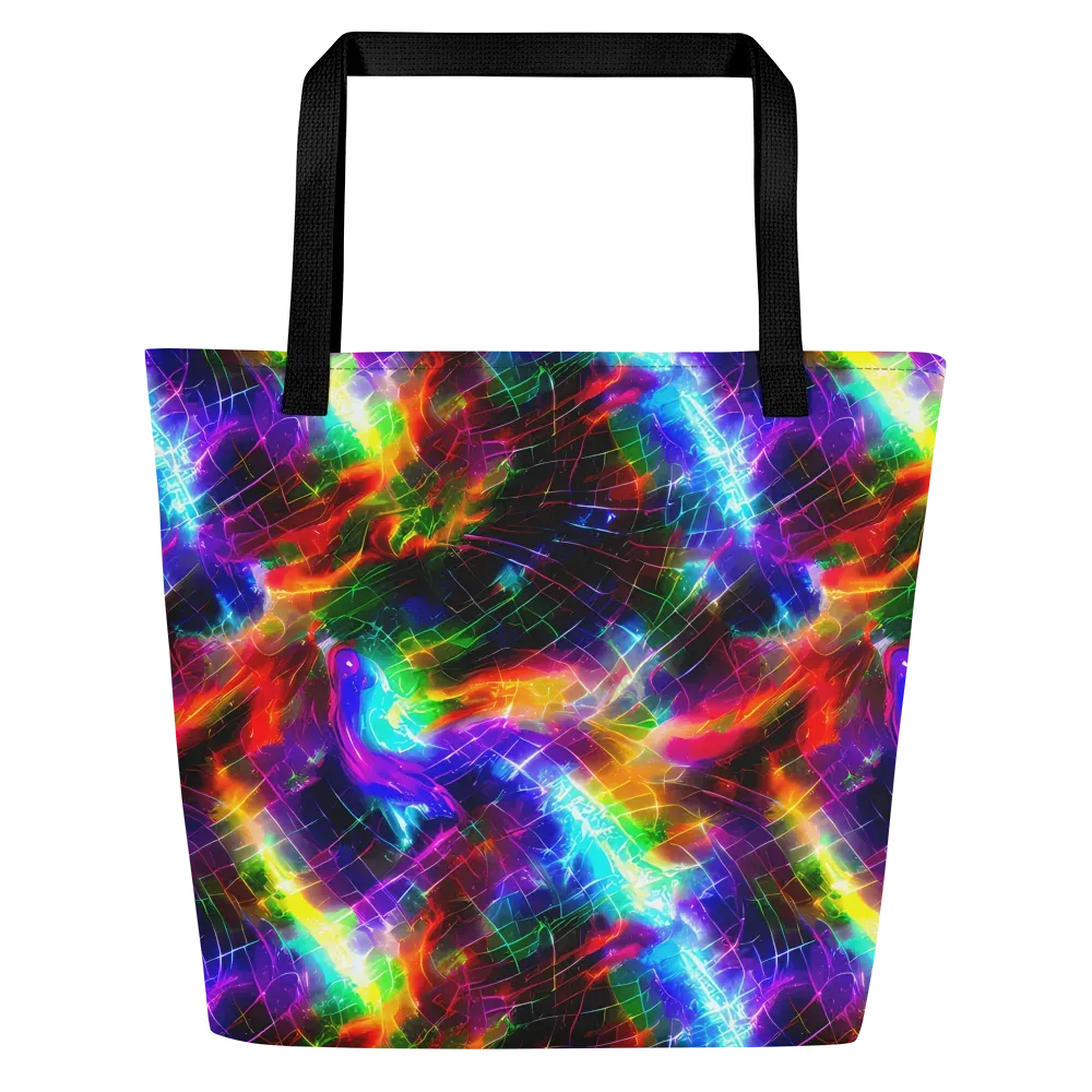 Shattered Spectrum on Large Tote Bag W/ Pocket — Front
