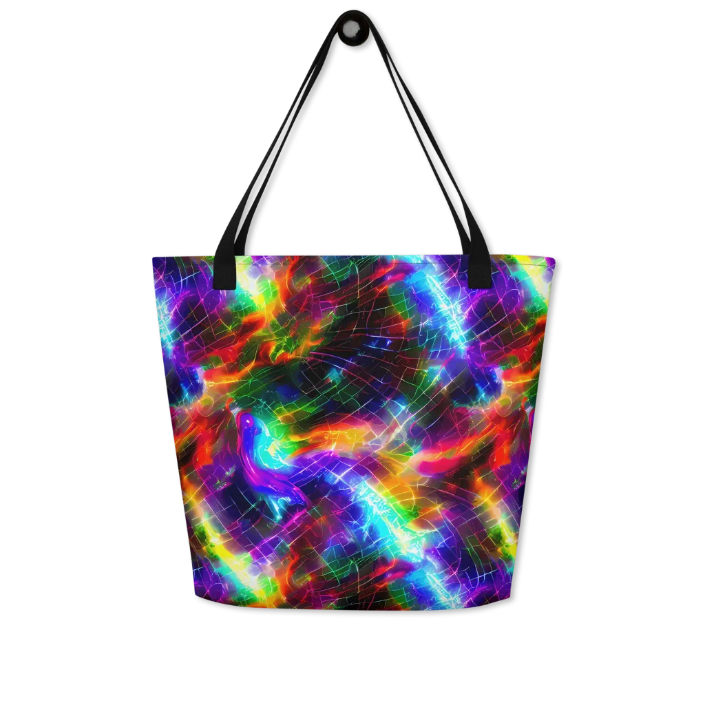 Shattered Spectrum on Large Tote Bag W/ Pocket — Front