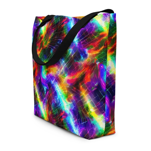 Shattered Spectrum on a Large Tote Bag W/ Pocket