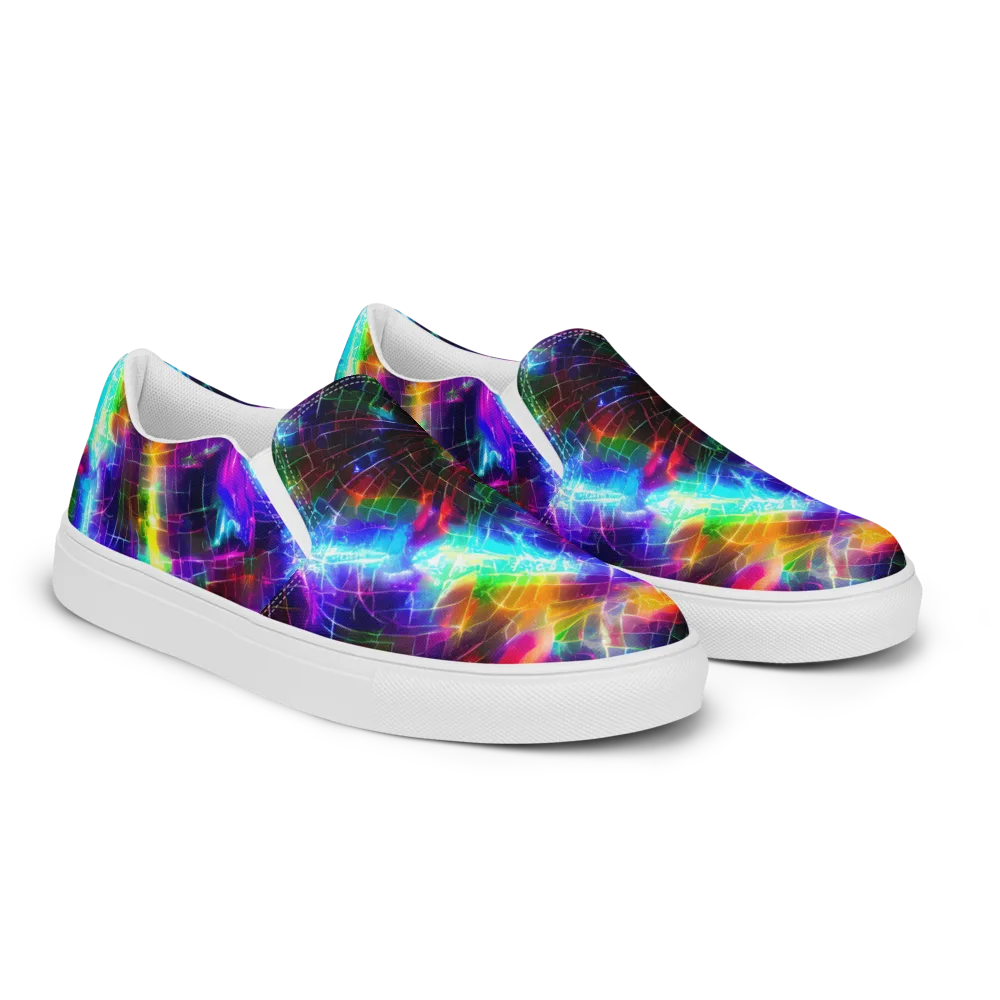 Shattered Spectrum on Women's Slip-On Canvas Shoes — Right Front