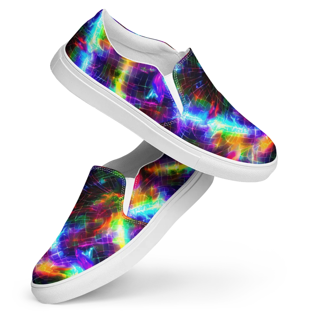 Shattered Spectrum on Women's Slip-On Canvas Shoes — Front