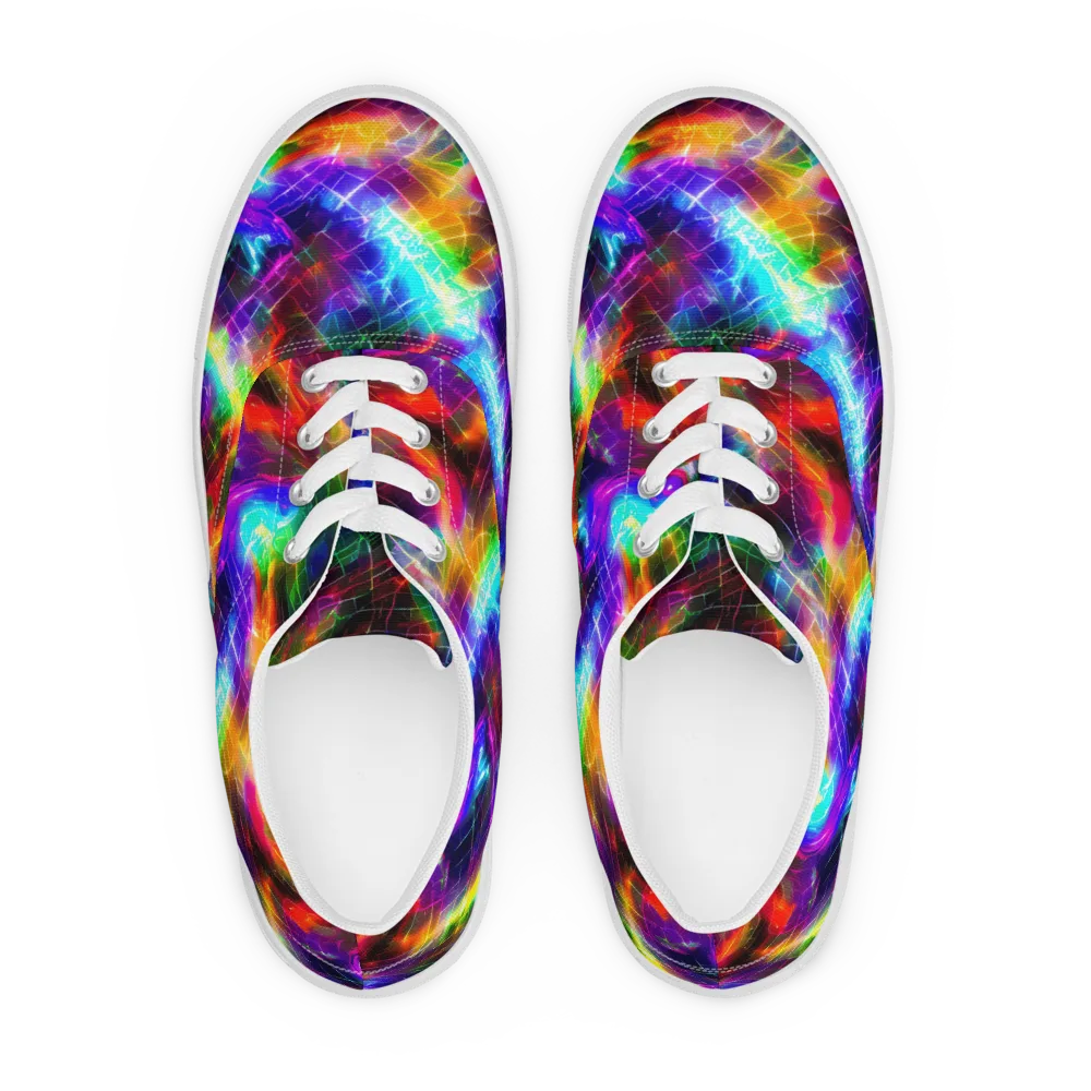Shattered Spectrum on Men's Lace-Up Canvas Shoes — Front